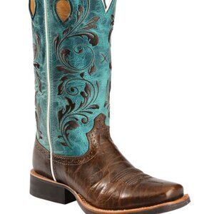 Twisted X Cowboy Boots Ladies Ruff Cowgirl Brown Turquoise 8B 22948